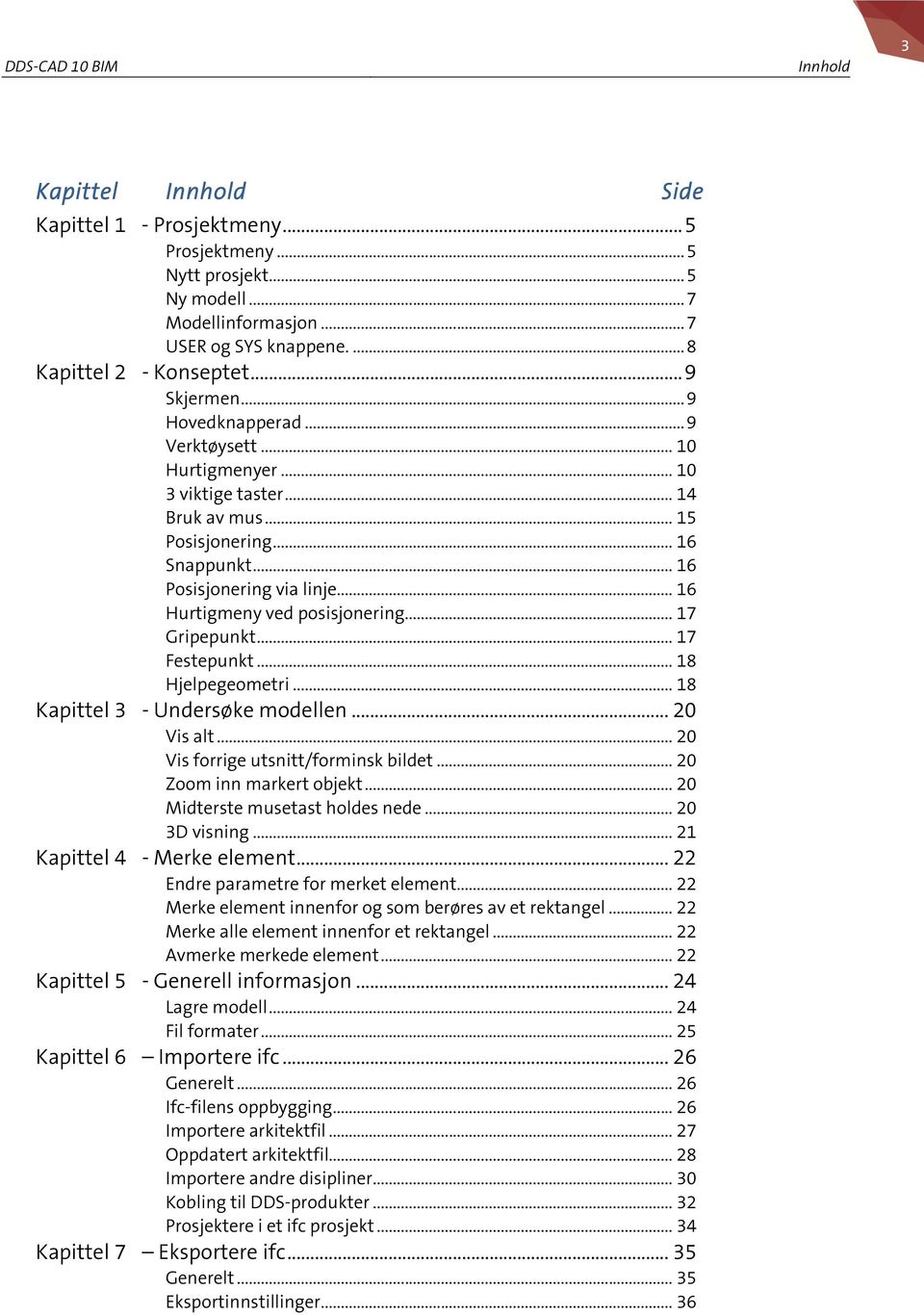 .. 16 Hurtigmeny ved posisjonering... 17 Gripepunkt... 17 Festepunkt... 18 Hjelpegeometri... 18 Kapittel 3 - Undersøke modellen... 20 Vis alt... 20 Vis forrige utsnitt/forminsk bildet.