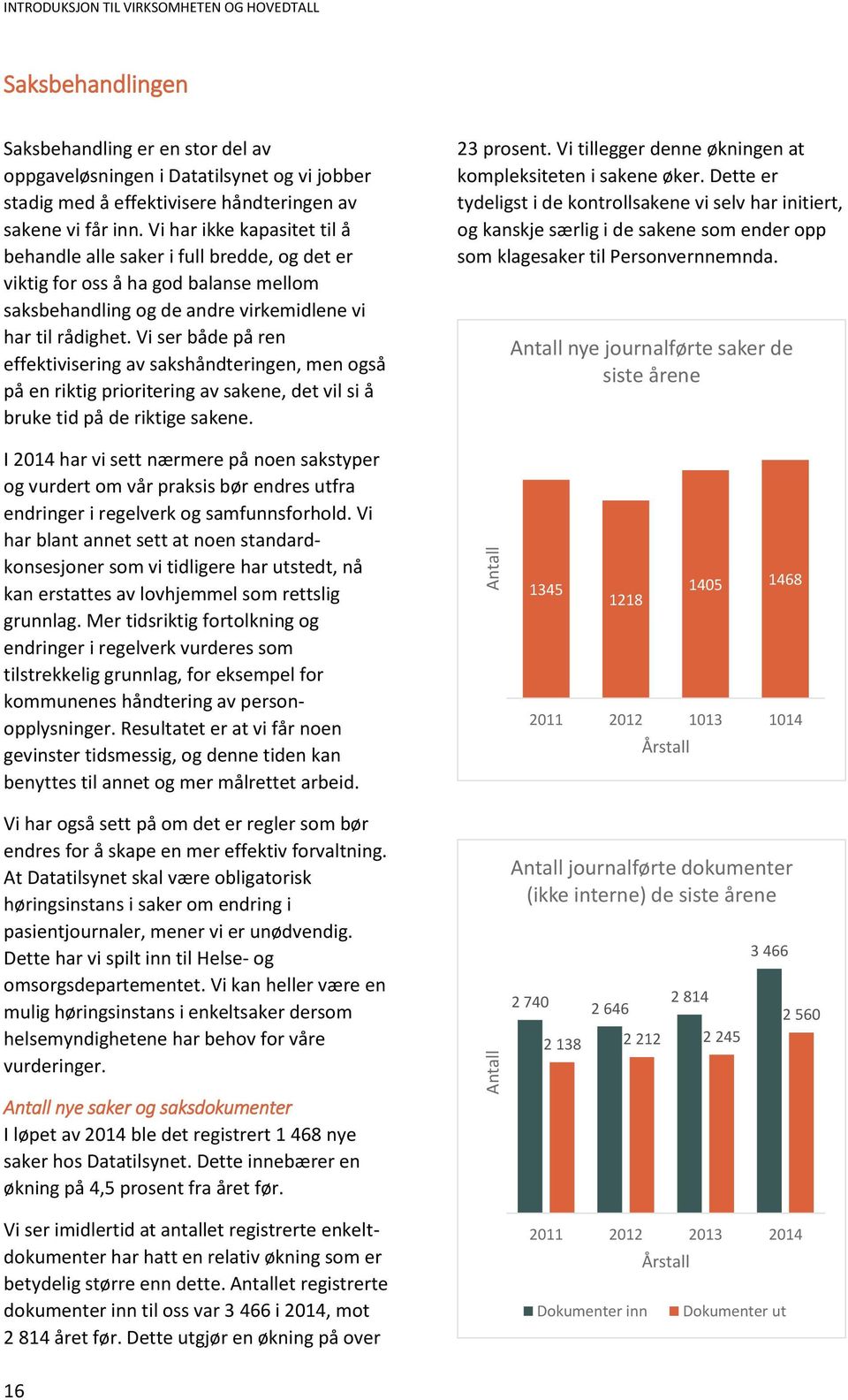 Vi ser både på ren effektivisering av sakshåndteringen, men også på en riktig prioritering av sakene, det vil si å bruke tid på de riktige sakene. 23 prosent.