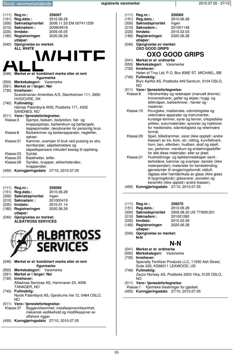 28 (300) Søknadsprioritet 2008.11.20 EM 007411259 (210) Søknadsnr.: 200904618 (220) Inndato: 2009.05.05 (180) Registreringen 2020.06.