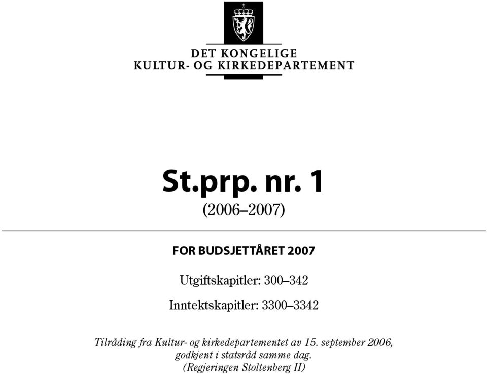 Utgiftskapitler: 300 342 Inntektskapitler: 3300