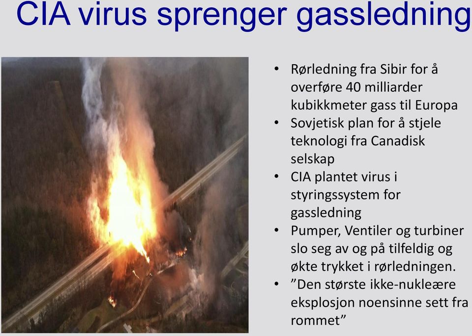 i styringssystem for gassledning Pumper, Ventiler og turbiner slo seg av og på tilfeldig og