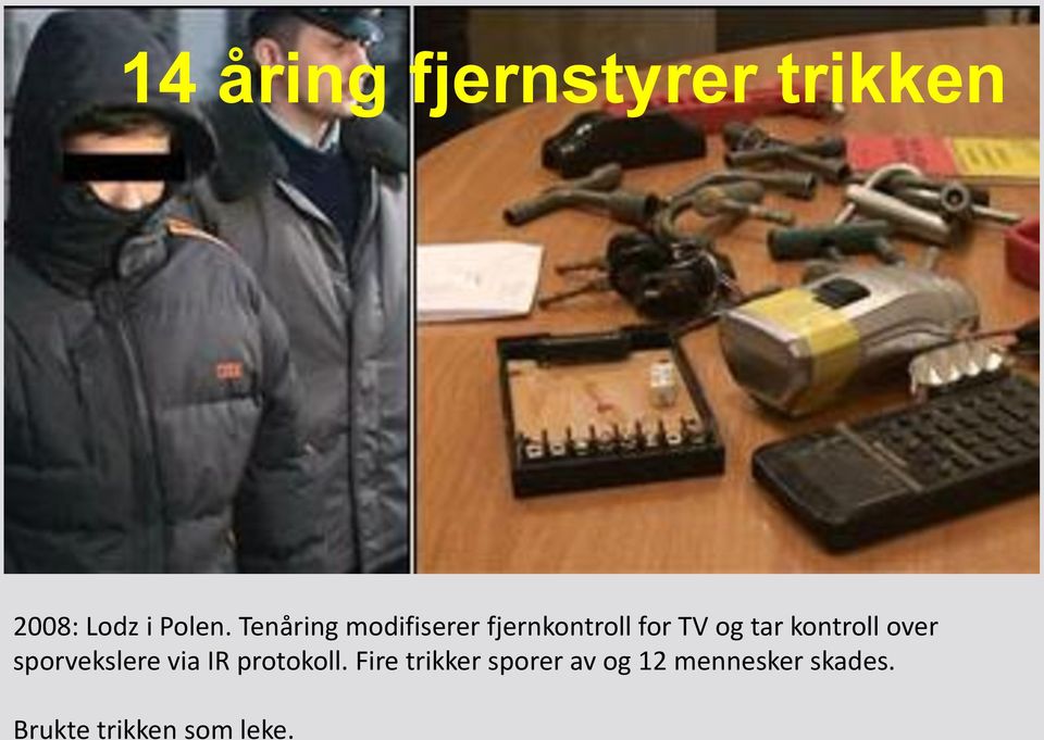 kontroll over sporvekslere via IR protokoll.