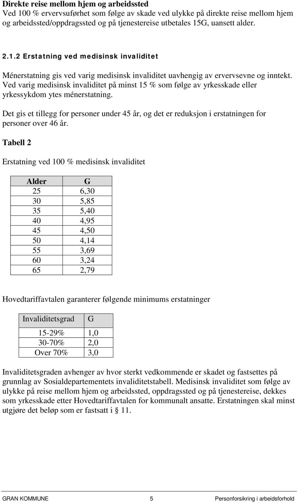 Ved varig medisinsk invaliditet på minst 15 % som følge av yrkesskade eller yrkessykdom ytes ménerstatning.