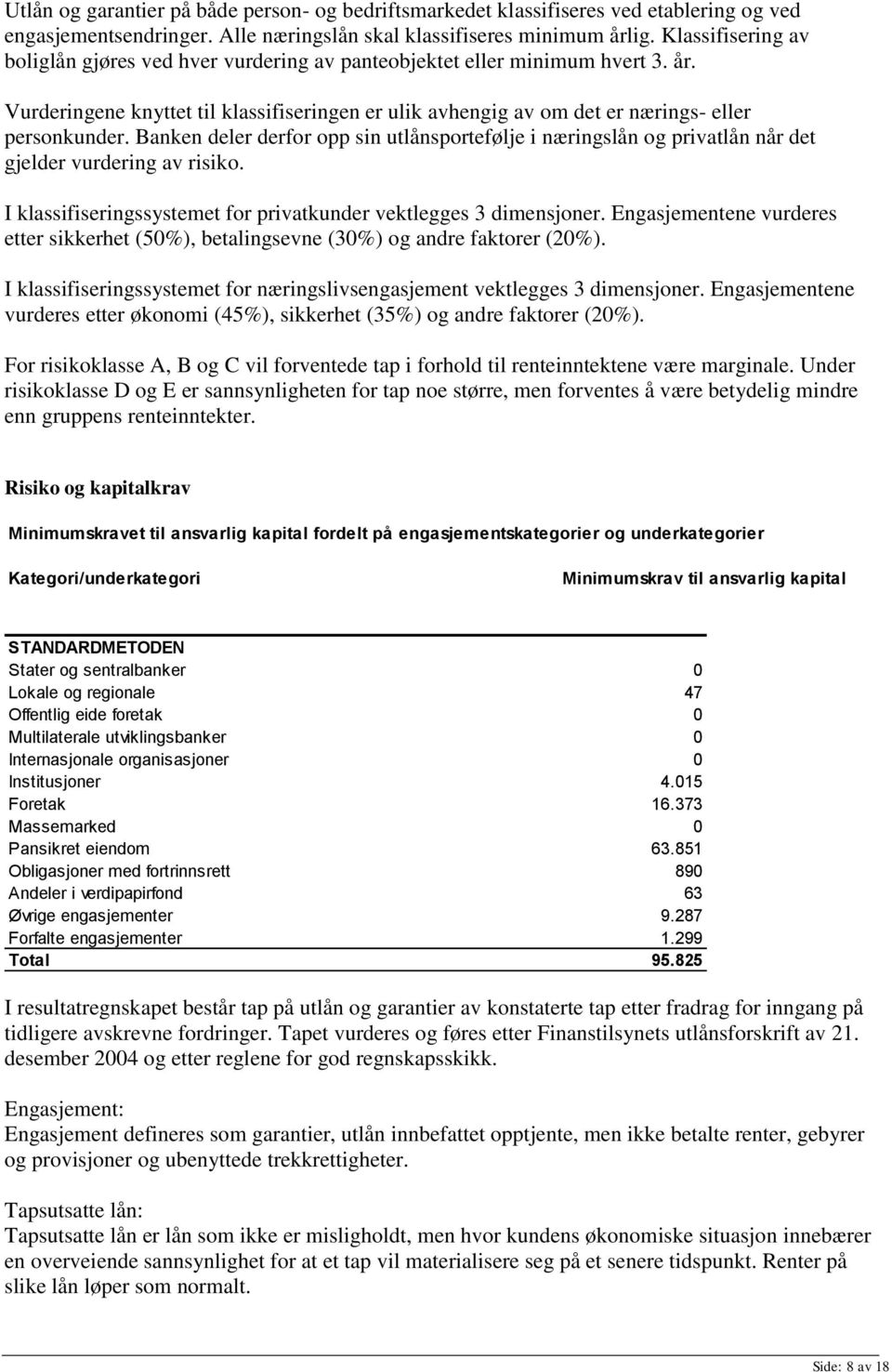 Banken deler derfor opp sin utlånsportefølje i næringslån og privatlån når det gjelder vurdering av risiko. I klassifiseringssystemet for privatkunder vektlegges 3 dimensjoner.