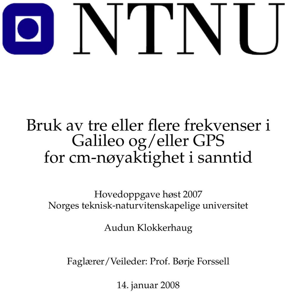 Norges teknisk-naturvitenskapelige universitet Audun