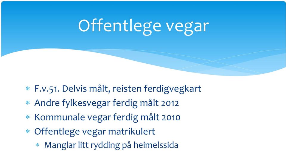 fylkesvegar ferdig målt 2012 Kommunale vegar