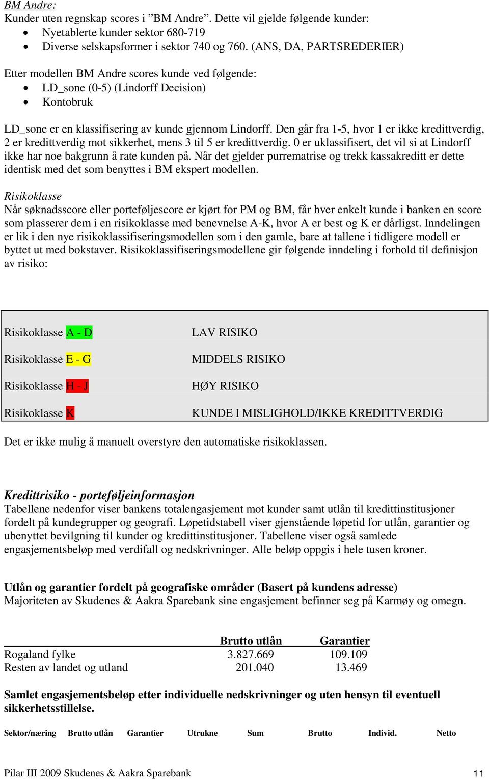 Den går fra 1-5, hvor 1 er ikke kredittverdig, 2 er kredittverdig mot sikkerhet, mens 3 til 5 er kredittverdig. 0 er uklassifisert, det vil si at Lindorff ikke har noe bakgrunn å rate kunden på.