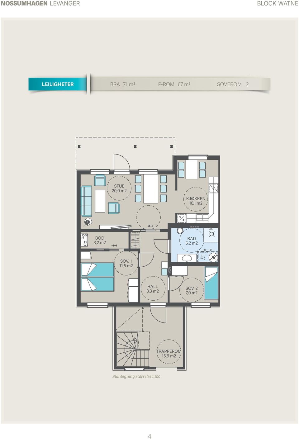 m2 BOD 3,2 m2 SOV. 1 11,5 m2 SOV. 1 11,5 m2 HALL 8,3 m2 SOV.