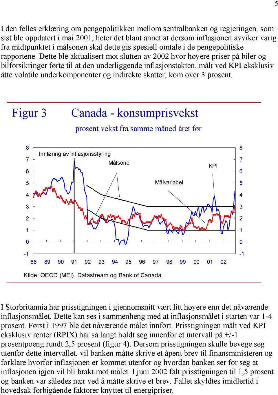 Dette ble aktualisert mot slutten av hvor høyere priser på biler og bilforsikringer førte til at den underliggende inflasjonstakten, målt ved KPI eksklusiv åtte volatile underkomponenter og indirekte