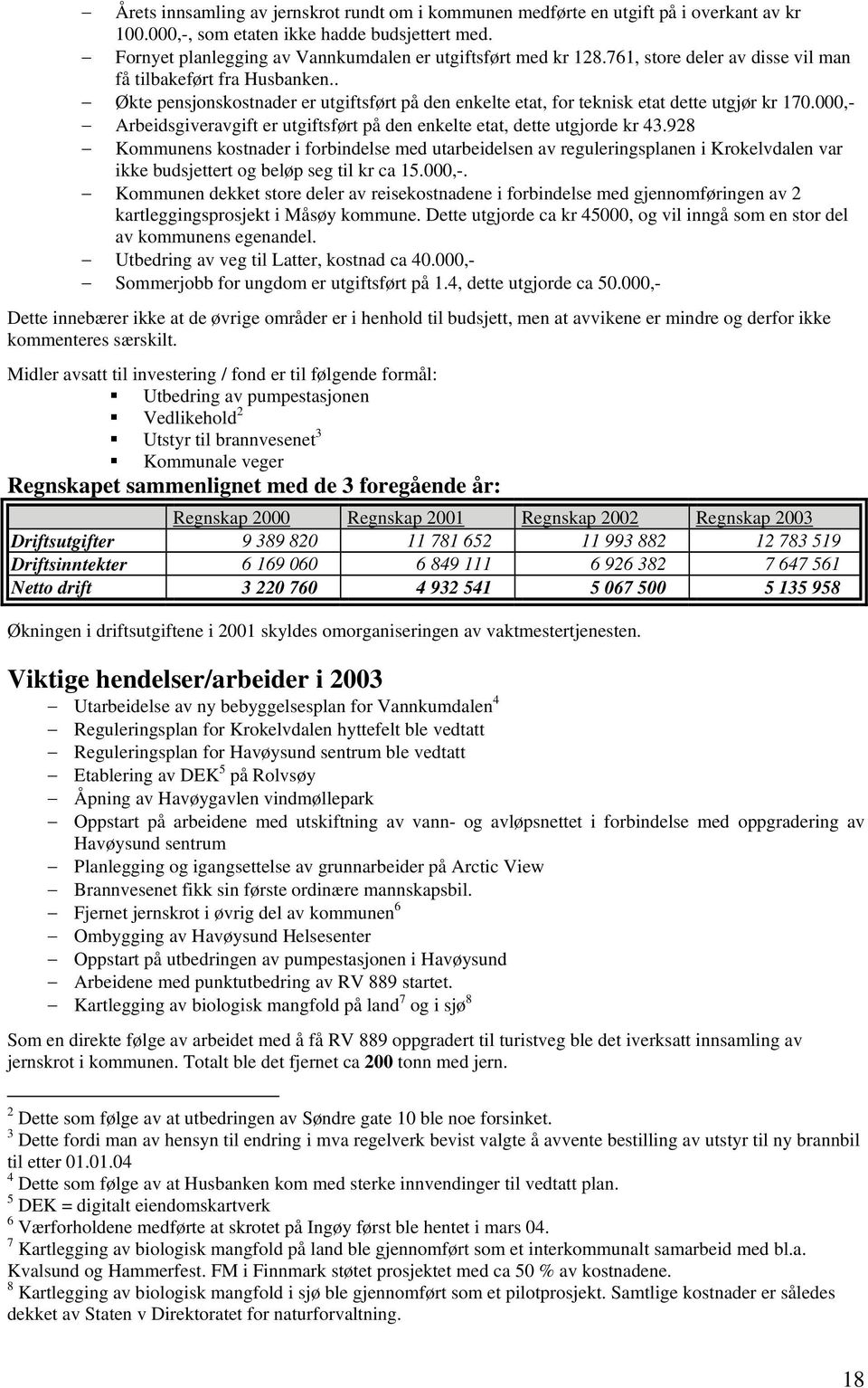 . Økte pensjonskostnader er utgiftsført på den enkelte etat, for teknisk etat dette utgjør kr 170.000,- Arbeidsgiveravgift er utgiftsført på den enkelte etat, dette utgjorde kr 43.