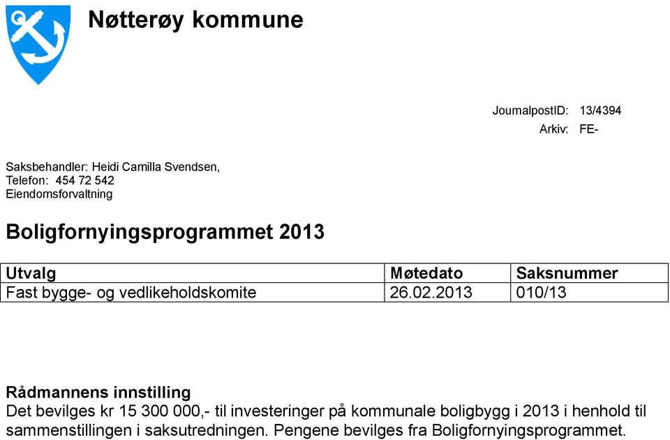 vedlikeholdskomite 26.02.