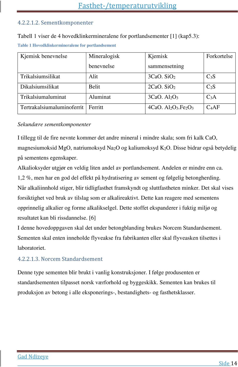 SiO2 C2S Trikalsiumaluminat Aluminat 3CaO. Al2O3 