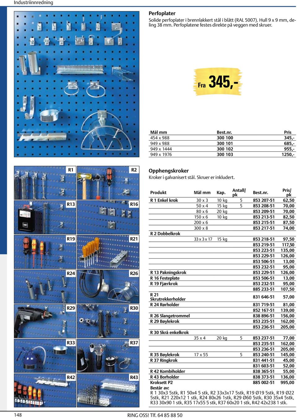 R13 R19 R24 R29 R33 R42 R16 R21 R26 R30 R37 R43 Produkt Mål mm Kap.