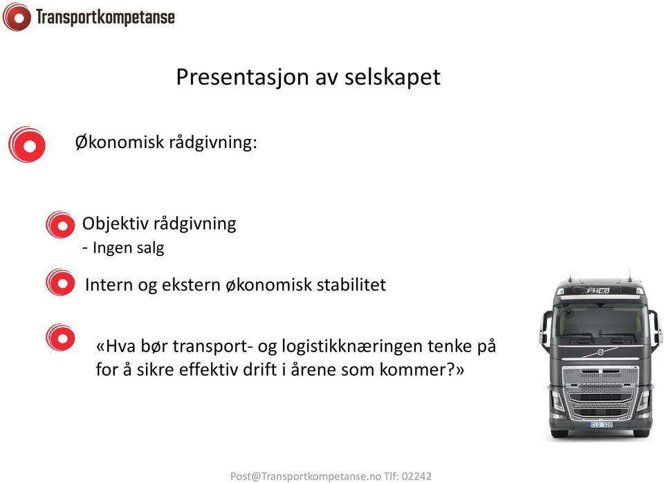 stabilitet «Hva bør transport- og