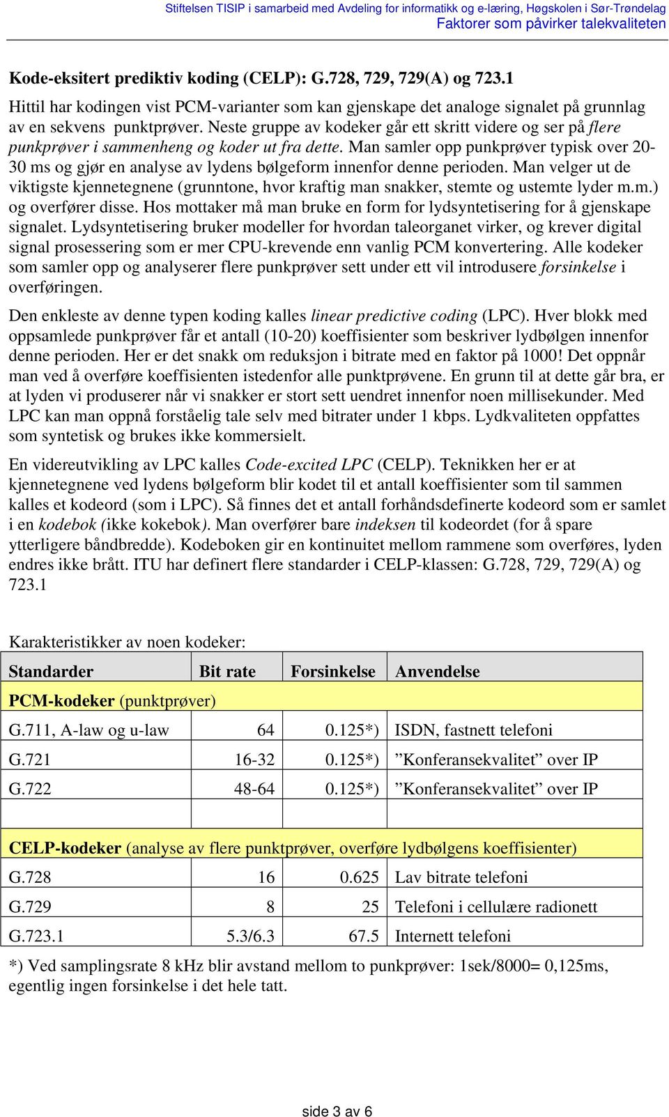 Man samler opp punkprøver typisk over 20-30 ms og gjør en analyse av lydens bølgeform innenfor denne perioden.