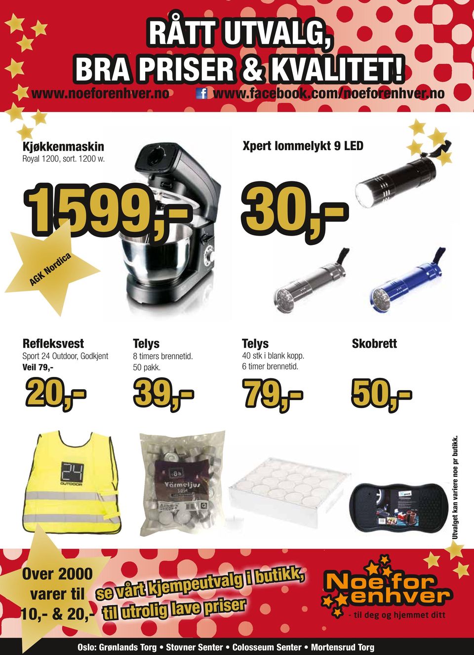 Xpert lommelykt 9 LED 1599,- 30,- AGK Nordica Refleksvest Sport 24 Outdoor,