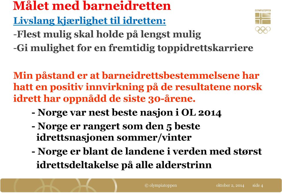 norsk idrett har oppnådd de siste 30-årene.