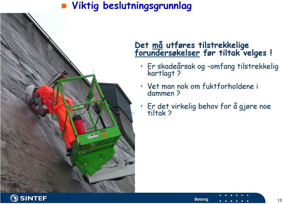 Er skadeårsak og omfang tilstrekkelig kartlagt?