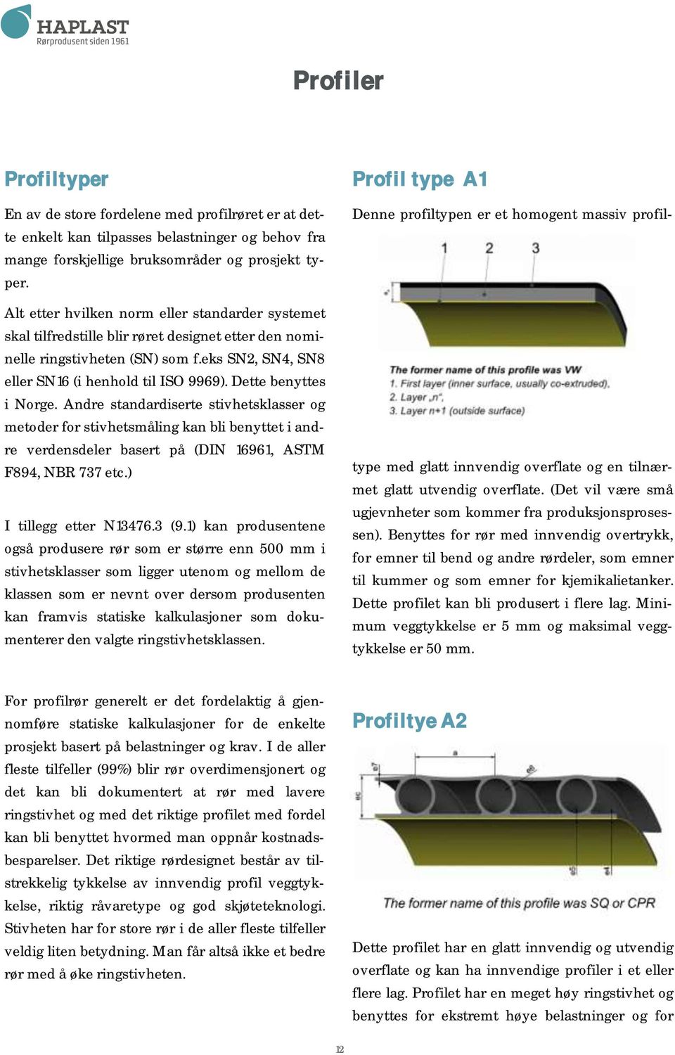 Dette benyttes i Norge. Andre standardiserte stivhetsklasser og metoder for stivhetsmåling kan bli benyttet i andre verdensdeler basert på (DIN 16961, ASTM F894, NBR 737 etc.) I tillegg etter N13476.