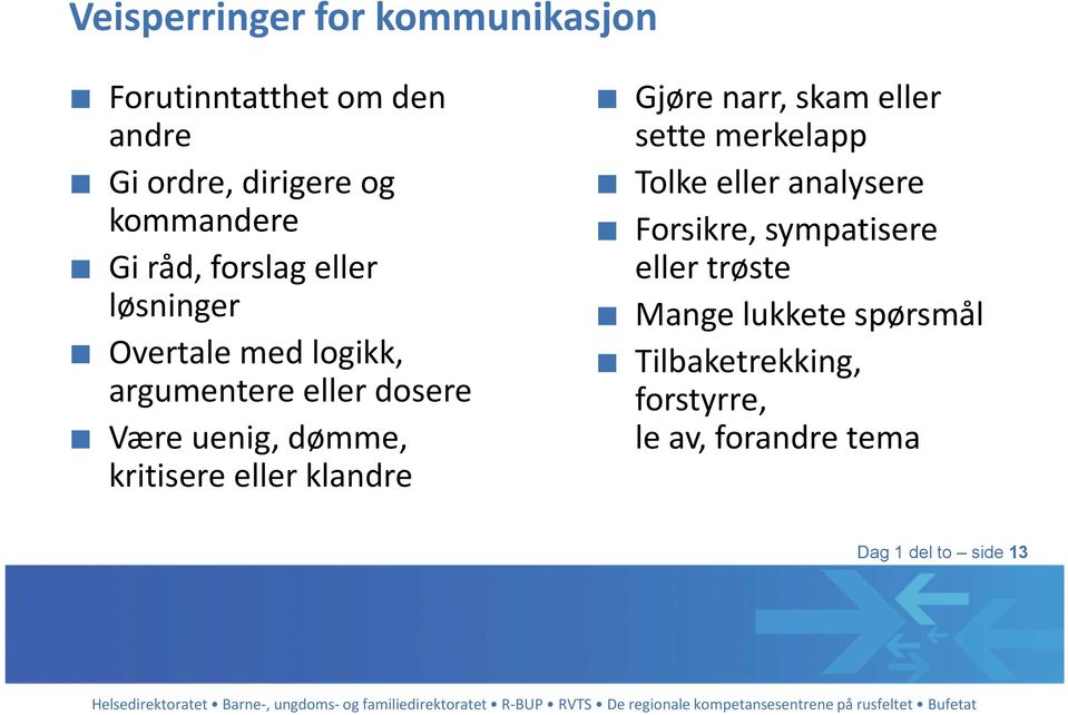 kritisere eller klandre Gjøre narr, skam eller sette merkelapp Tolke eller analysere Forsikre,