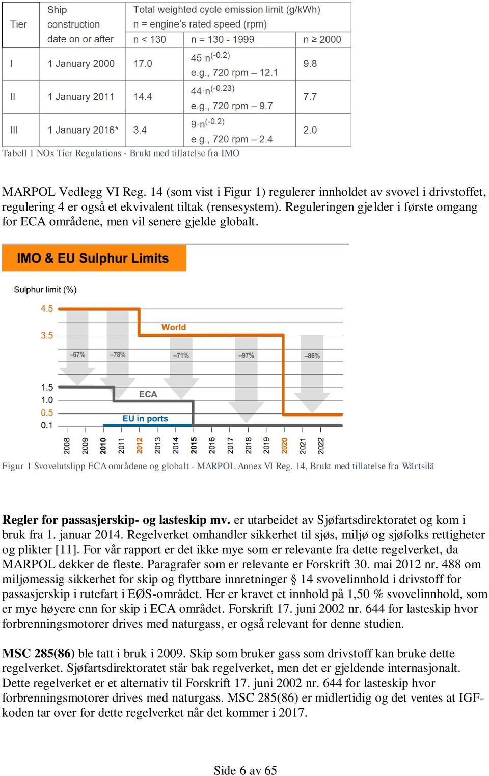 Reguleringen gjelder i første omgang for ECA områdene, men vil senere gjelde globalt. Figur 1 Svovelutslipp ECA områdene og globalt - MARPOL Annex VI Reg.