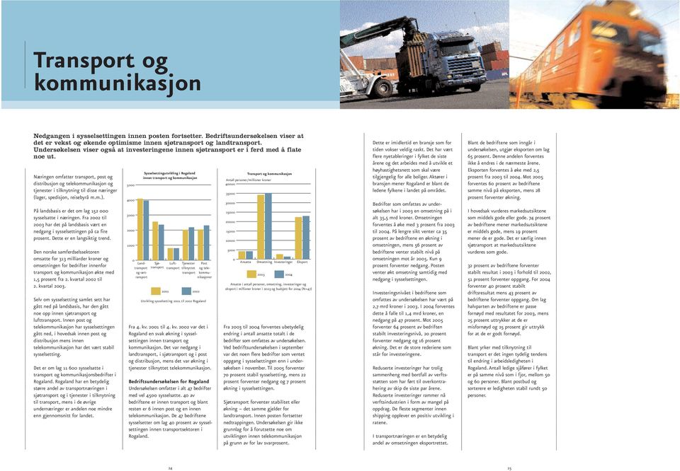 Næringen omfatter transport, post og distribusjon og telekommunikasjon og tjenester i tilknytning til disse næringer (lager, spedisjon, reisebyrå m.m.).