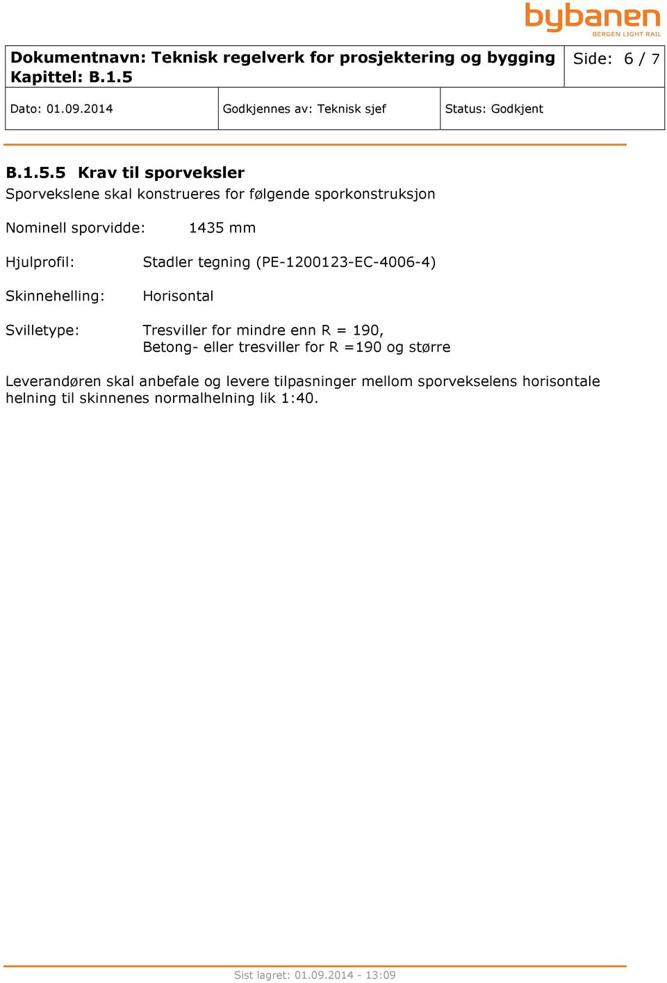 1435 mm Hjulprofil: Skinnehelling: Stadler tegning (PE-1200123-EC-4006-4) Horisontal Svilletype: