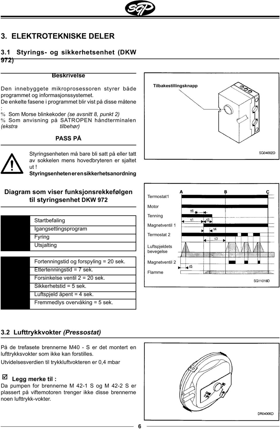 Styringsenheten må bare bli satt på eller tatt av sokkelen mens hovedbryteren er sjaltet ut!