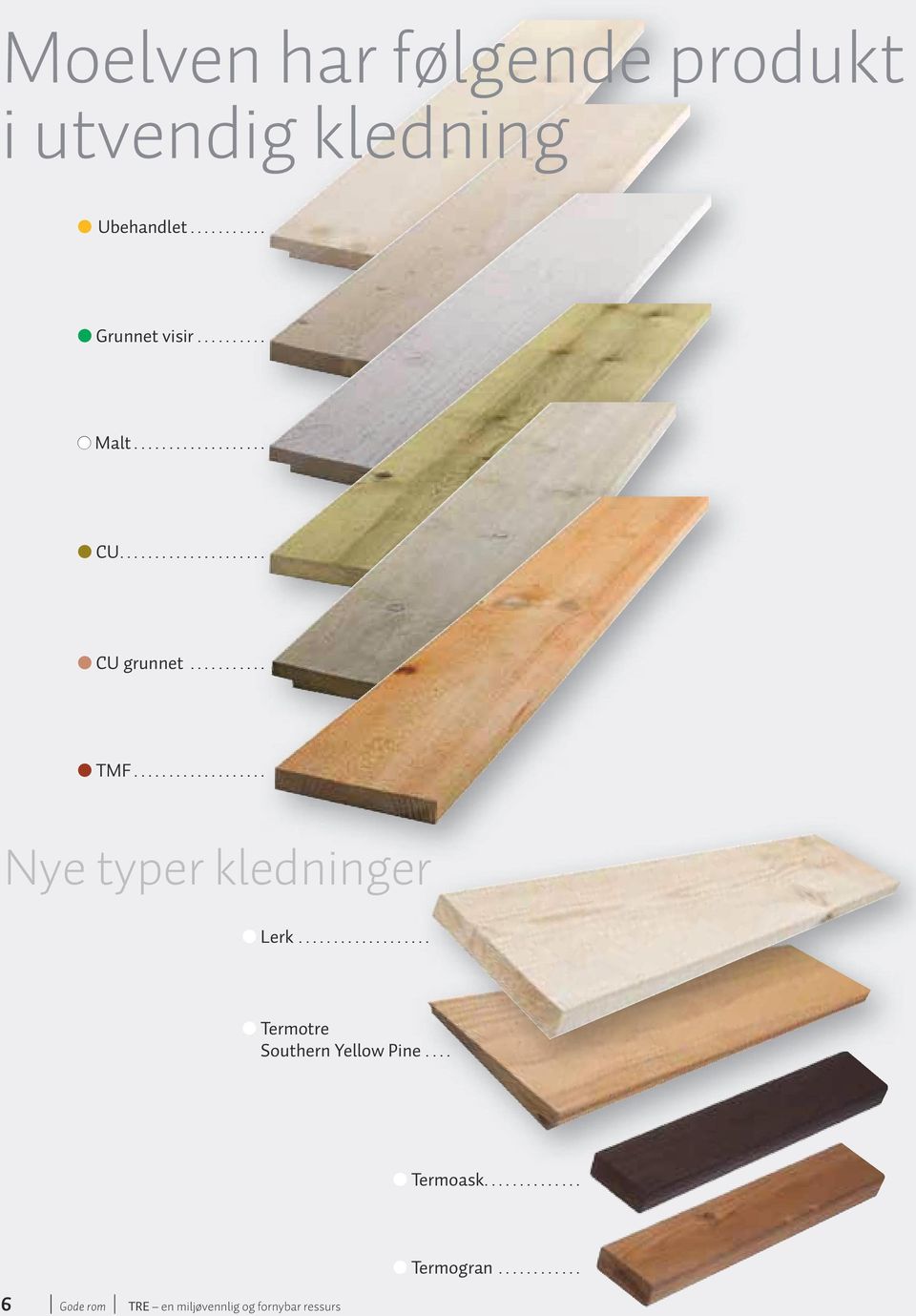 ................... Nye typer kledninger Lerk......................Termotre Southern Yellow Pine.