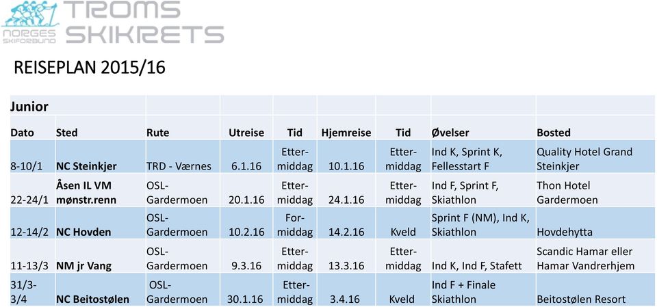 1.16 Ettermiddag 10.1.16 Ettermiddag 24.