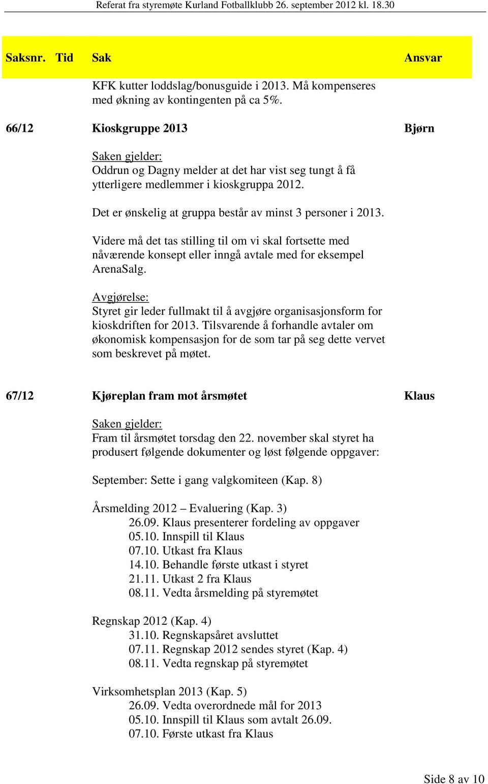 Videre må det tas stilling til om vi skal fortsette med nåværende konsept eller inngå avtale med for eksempel ArenaSalg.