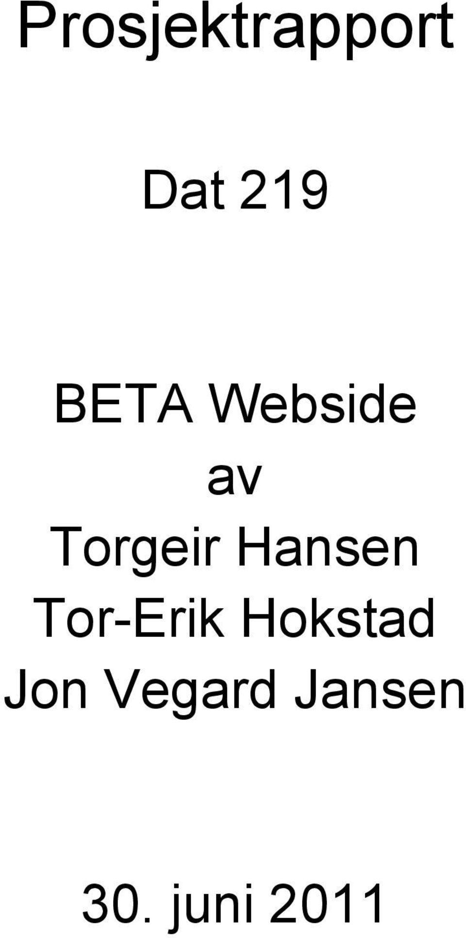 Hansen Tor-Erik Hokstad