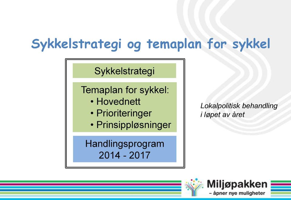 Prioriteringer Prinsippløsninger