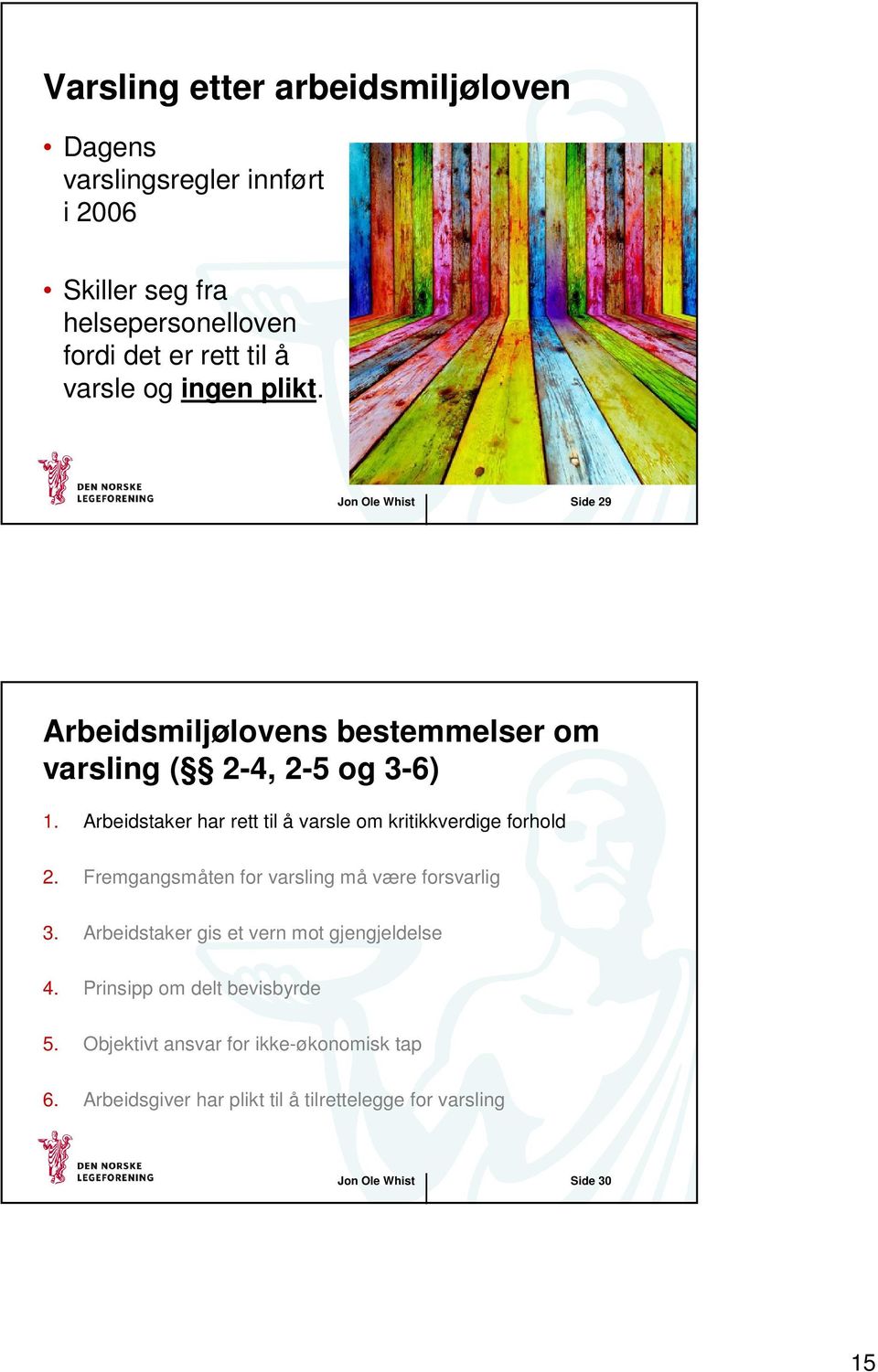 Arbeidstaker har rett til å varsle om kritikkverdige forhold 2. Fremgangsmåten for varsling må være forsvarlig 3.