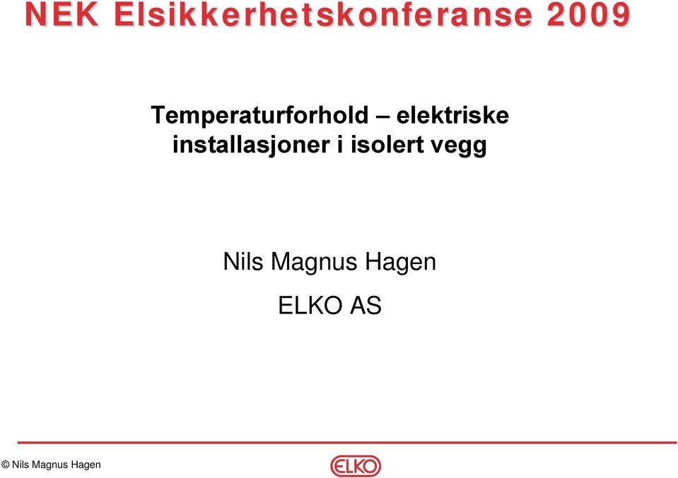 elektriske installasjoner i