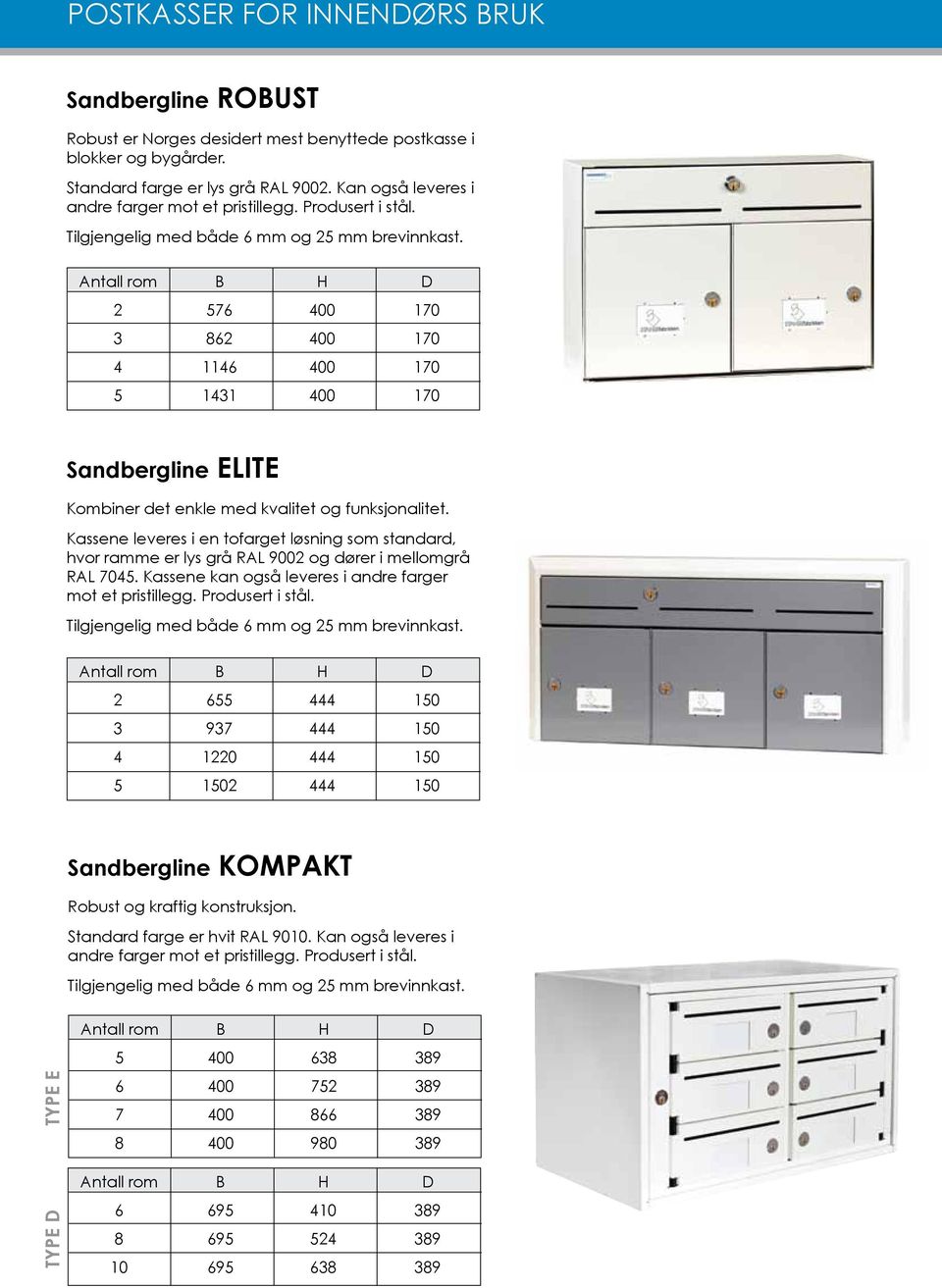 Antall rom B H D 2 576 400 170 3 862 400 170 4 1146 400 170 5 1431 400 170 Sandbergline ELITE Kombiner det enkle med kvalitet og funksjonalitet.