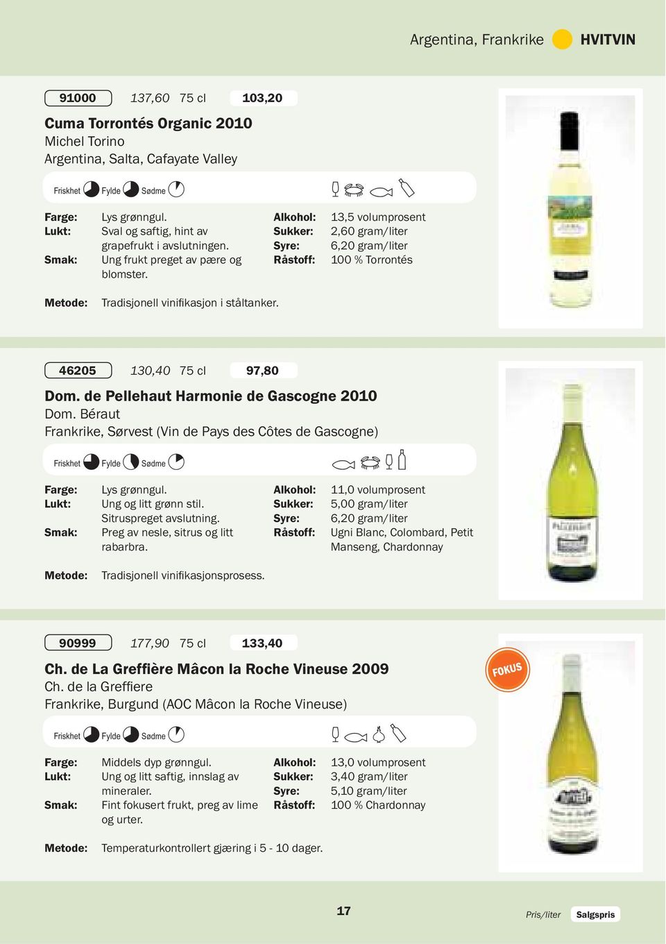 de Pellehaut Harmonie de Gascogne 2010 Dom. Béraut Frankrike, Sørvest (Vin de Pays des Côtes de Gascogne) N9K5O2 Lys grønngul. Ung og litt grønn stil. Sitruspreget avslutning.