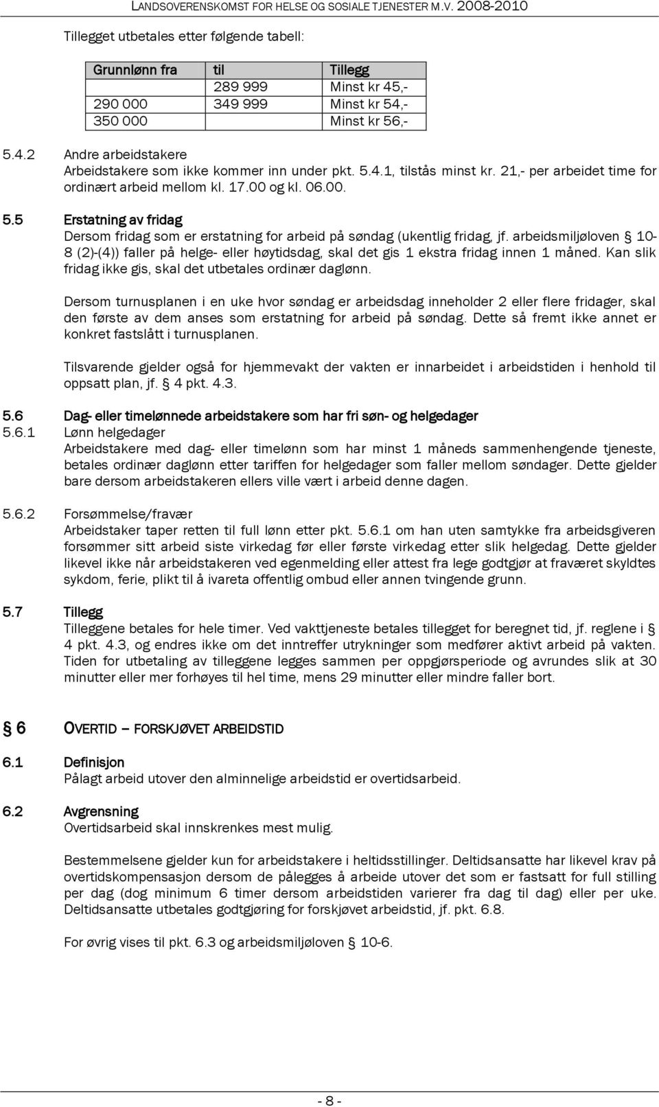 arbeidsmiljøloven 10-8 (2)-(4)) faller på helge- eller høytidsdag, skal det gis 1 ekstra fridag innen 1 måned. Kan slik fridag ikke gis, skal det utbetales ordinær daglønn.