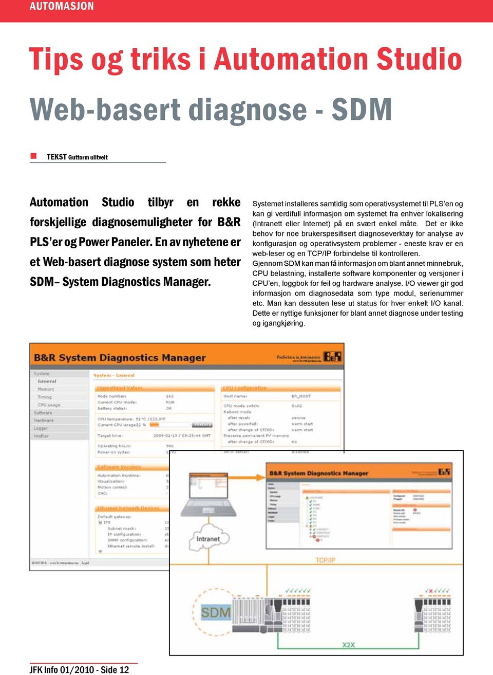 Systemet installeres samtidig som operativsystemet til PLS en og kan gi verdifull informasjon om systemet fra enhver lokalisering (Intranett eller Internet) på en svært enkel måte.