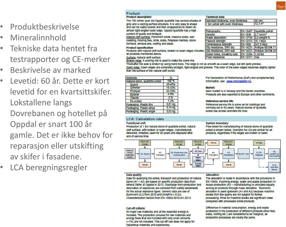 Dette er kort levetid for en kvartsittskifer.