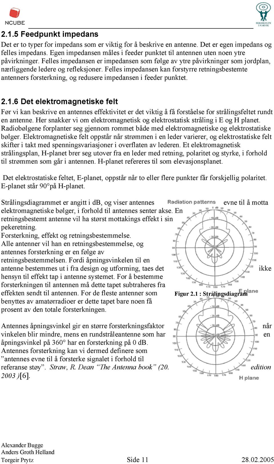 Felles impedansen kan forstyrre retningsbestemte antenners forsterkning, og redusere impedansen i feeder punktet. 2.1.