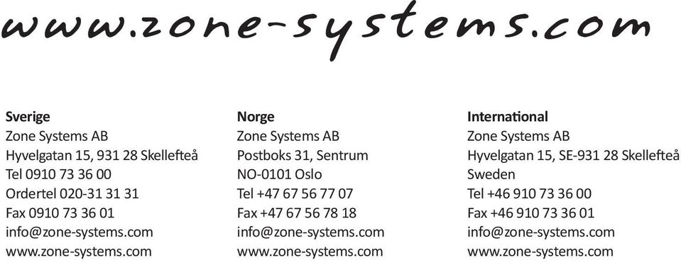 com www.zone-systems.