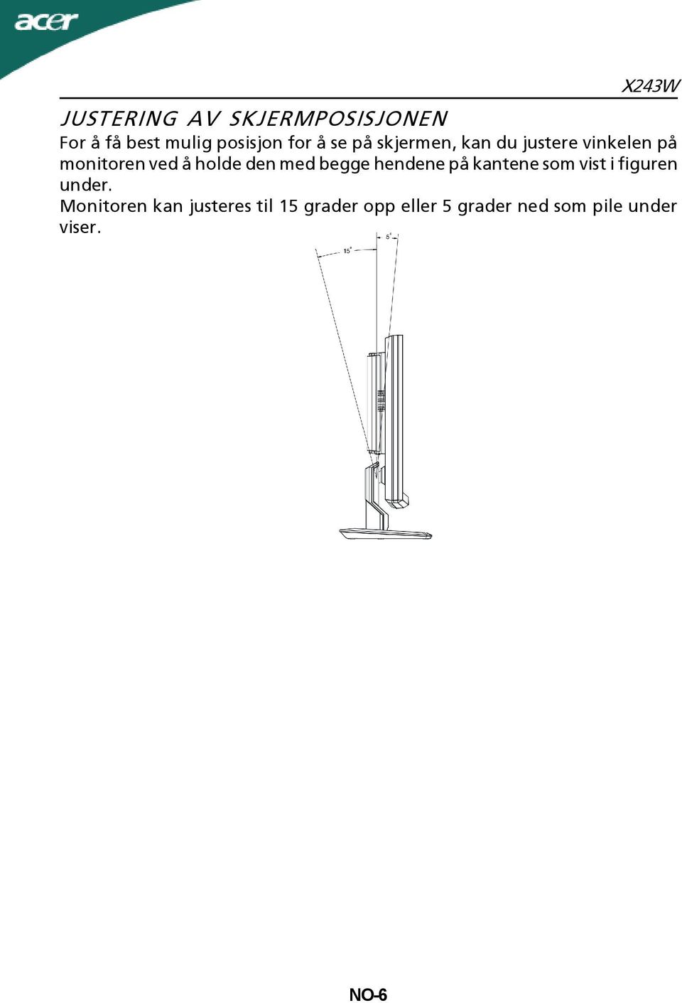 med begge hendene på kantene som vist i figuren under.