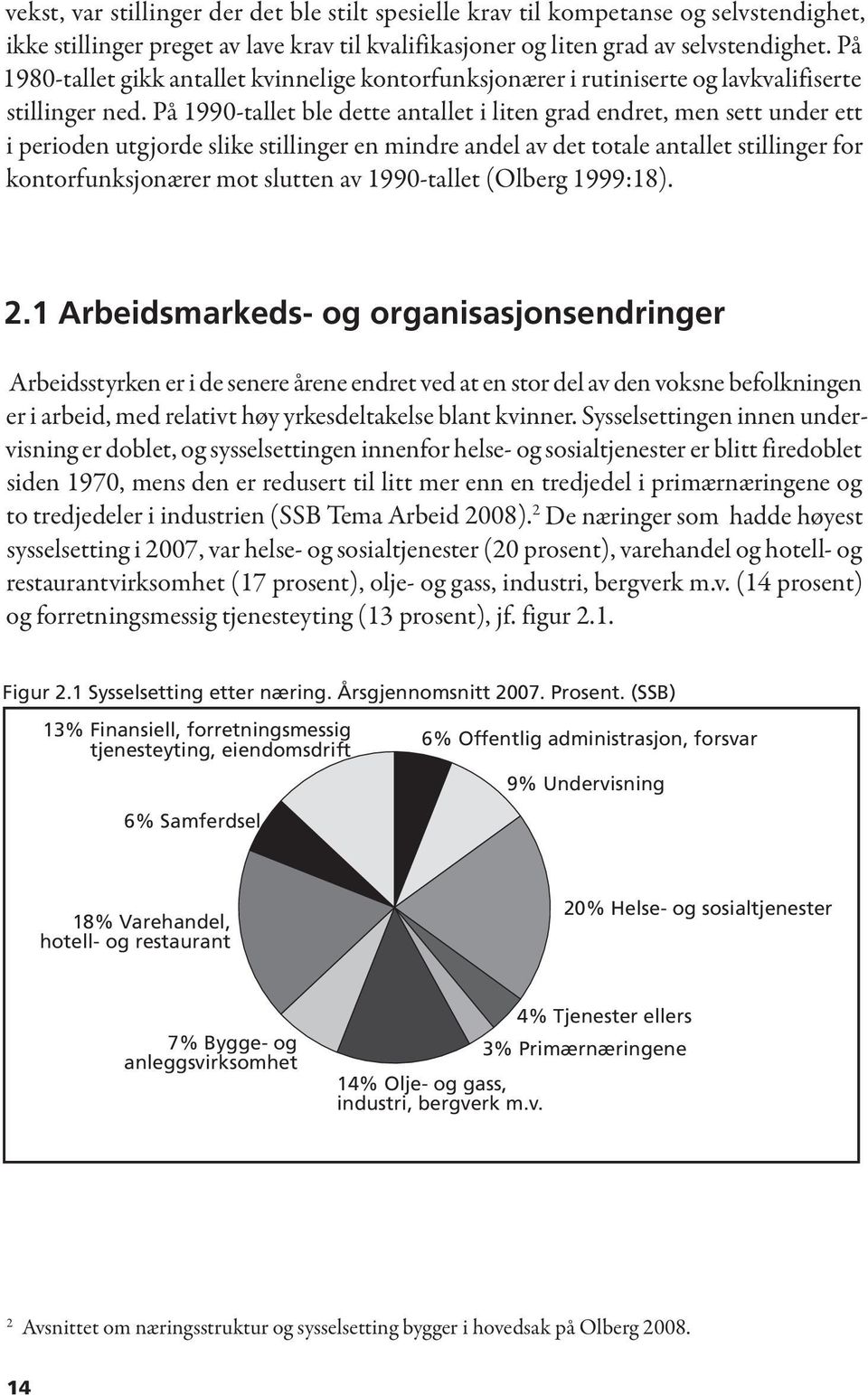 På 1990-tallet ble dette antallet i liten grad endret, men sett under ett i perioden utgjorde slike stillinger en mindre andel av det totale antallet stillinger for kontorfunksjonærer mot slutten av