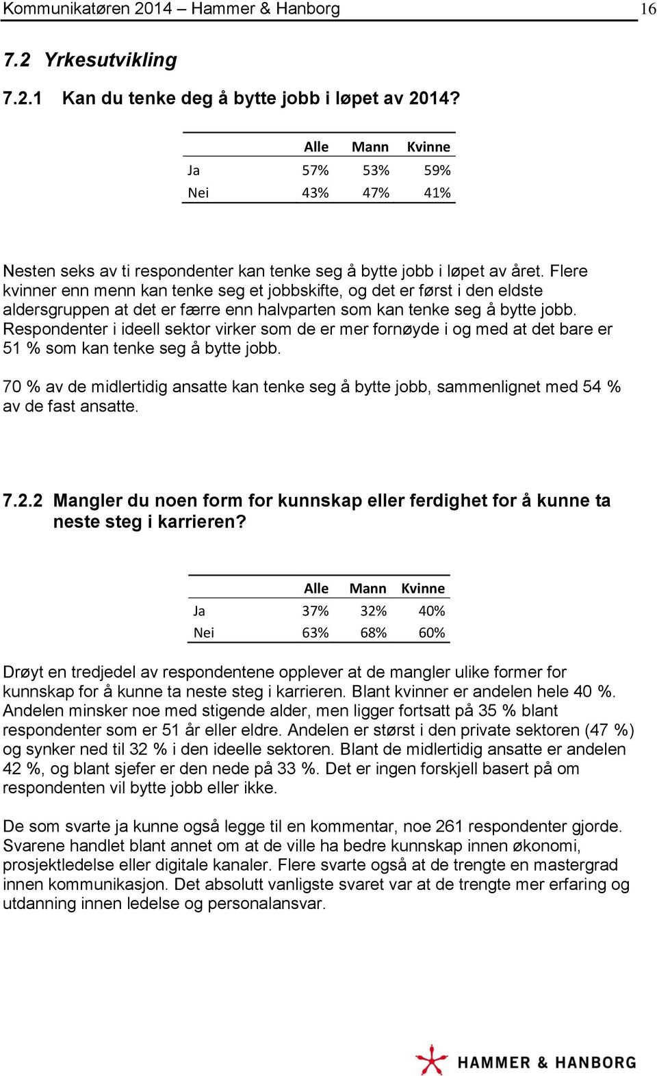 Flere kvinner enn menn kan tenke seg et jobbskifte, og det er først i den eldste aldersgruppen at det er færre enn halvparten som kan tenke seg å bytte jobb.