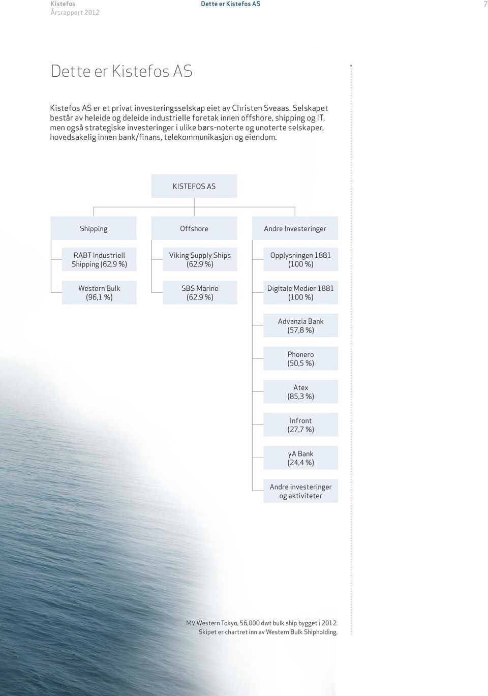Selskapet består av heleide og deleide industrielle foretak innen offshore, shipping og IT, men også strategiske