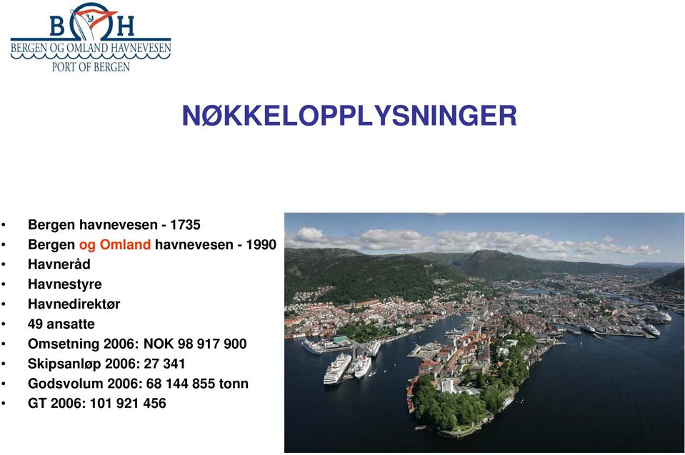 Havnedirektør 49 ansatte Omsetning 2006: NOK 98 917 900
