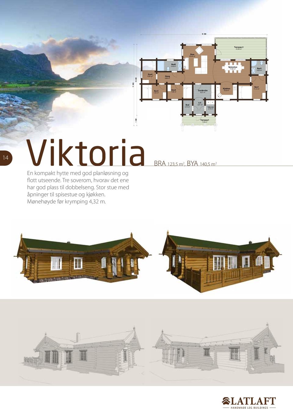 rom, m Terrasse,0 m Kjokken, m Sov, m Viktoria GSPublisherEngine 0.0.0.0 En kompakt hytte med god planløsning og flott utseende.