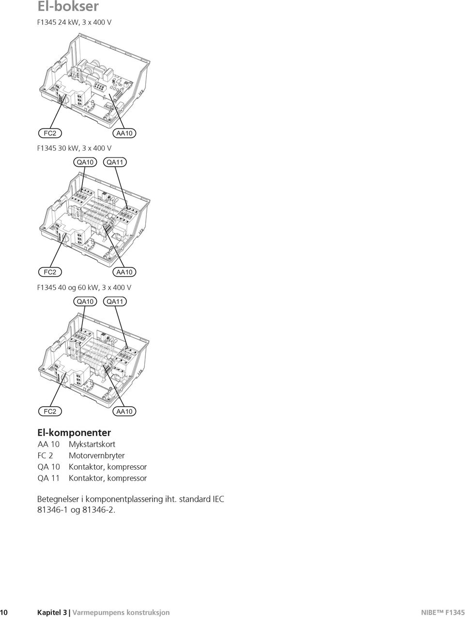 Kontaktor, kompressor QA 11 Kontaktor, kompressor Betegnelser i