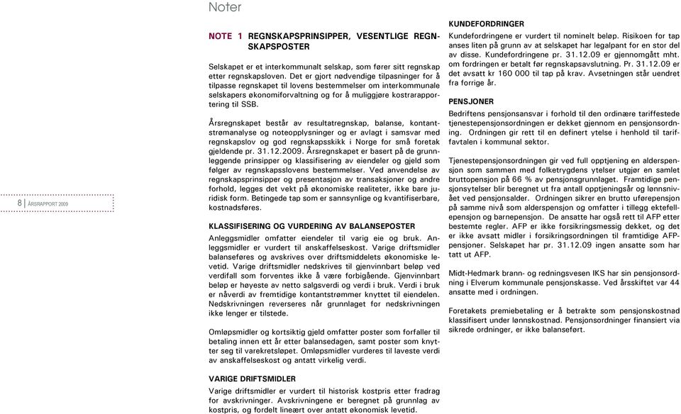 Årsregnskapet består av resultatregnskap, balanse, kontantstrømanalyse og noteopplysninger og er avlagt i samsvar med regnskapslov og god regnskapsskikk i Norge for små foretak gjeldende pr. 31.12.